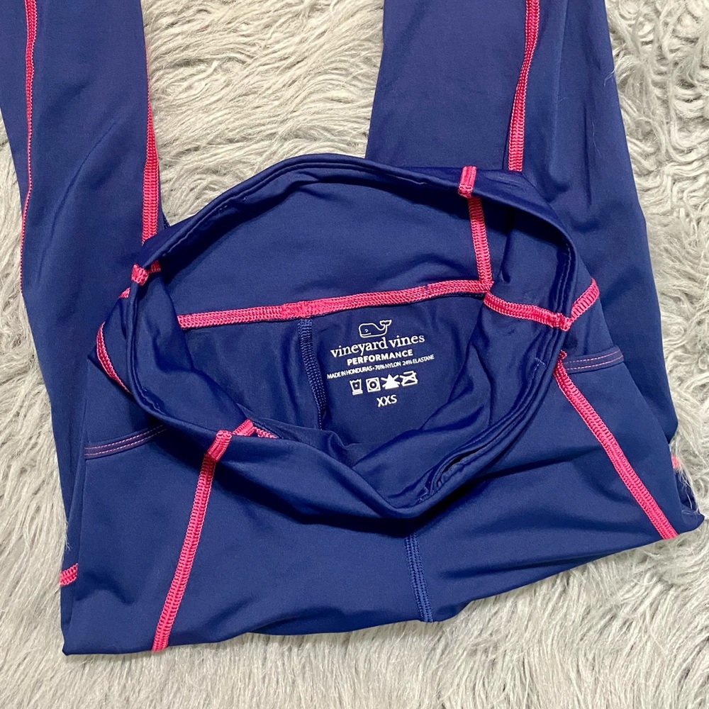 Vineyard Vines navy blue pink performance leggings xxs - Picture 5 of 6